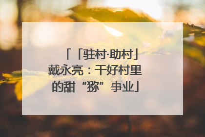 「驻村·助村」戴永亮：干好村里的甜“猕”事业