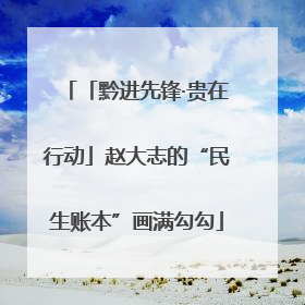 「黔进先锋·贵在行动」赵大志的“民生账本”画满勾勾