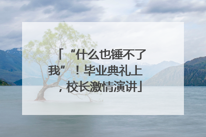 “什么也锤不了我”！毕业典礼上，校长激情演讲