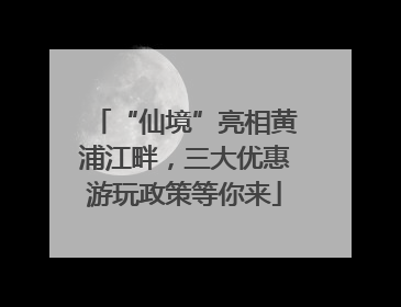 “仙境”亮相黄浦江畔，三大优惠游玩政策等你来