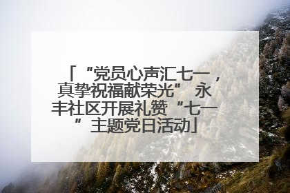“党员心声汇七一，真挚祝福献荣光” 永丰社区开展礼赞“七一”主题党日活动