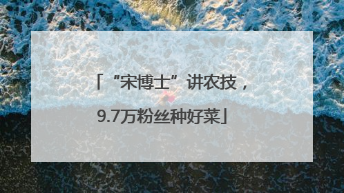 “宋博士”讲农技，9.7万粉丝种好菜