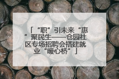 “职”引未来“惠”聚民生——仓园社区专场招聘会搭建就业“暖心桥”