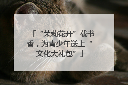 “茉莉花开”载书香，为青少年送上“文化大礼包”