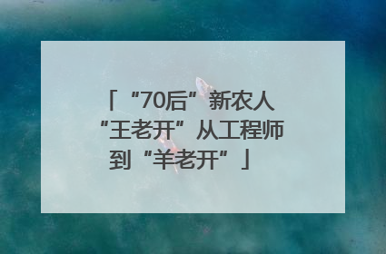 “70后”新农人“王老开”从工程师到“羊老开”