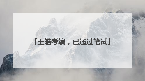 王皓考编，已通过笔试