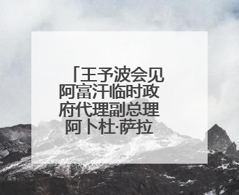 王予波会见阿富汗临时政府代理副总理阿卜杜·萨拉姆·哈纳菲