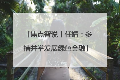 焦点智说丨任婧：多措并举发展绿色金融