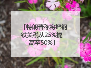 特朗普称将把钢铁关税从25%提高至50%