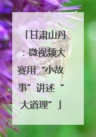 甘肃山丹：微视频大赛用“小故事”讲述“大道理”