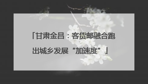 甘肃金昌：客货邮融合跑出城乡发展“加速度”