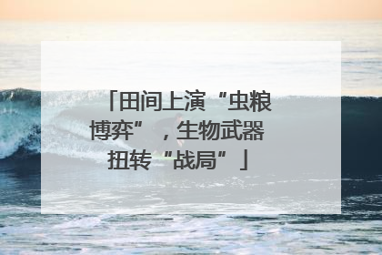 田间上演“虫粮博弈”，生物武器扭转“战局”