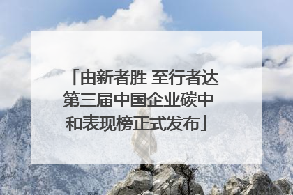 由新者胜 至行者达 第三届中国企业碳中和表现榜正式发布