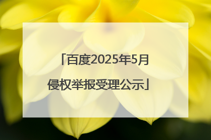 百度2025年5月侵权举报受理公示