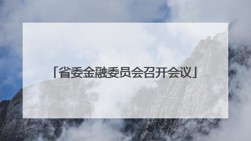 省委金融委员会召开会议