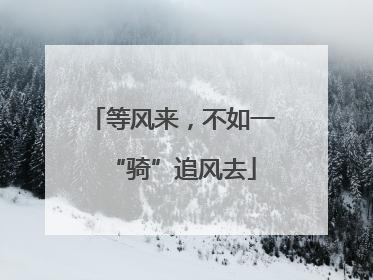 等风来，不如一“骑”追风去