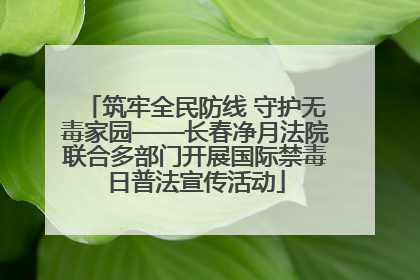 筑牢全民防线 守护无毒家园——长春净月法院联合多部门开展国际禁毒日普法宣传活动