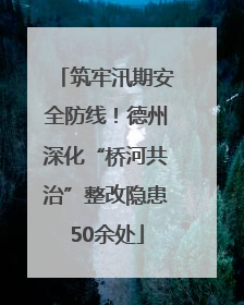 筑牢汛期安全防线！德州深化“桥河共治”整改隐患50余处