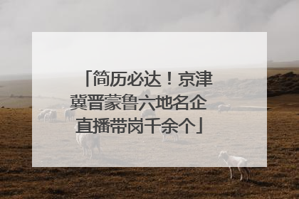 简历必达！京津冀晋蒙鲁六地名企直播带岗千余个