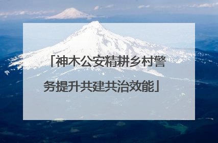 神木公安精耕乡村警务提升共建共治效能
