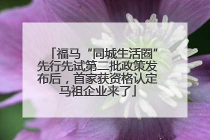福马“同城生活圈”先行先试第二批政策发布后，首家获资格认定马祖企业来了