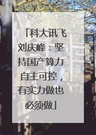 科大讯飞刘庆峰：坚持国产算力自主可控，有实力做也必须做