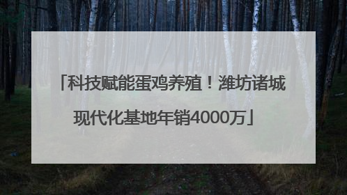 科技赋能蛋鸡养殖！潍坊诸城现代化基地年销4000万