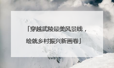 穿越武陵最美风景线，绘就乡村振兴新画卷