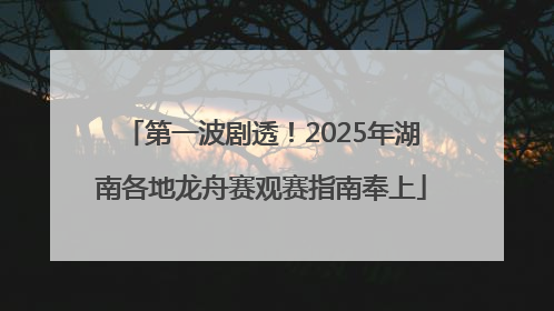 第一波剧透！2025年湖南各地龙舟赛观赛指南奉上