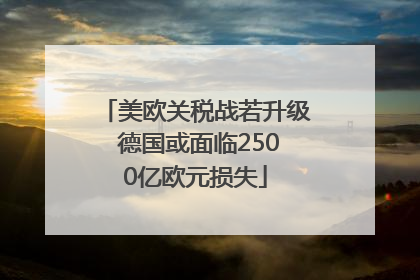 美欧关税战若升级 德国或面临2500亿欧元损失