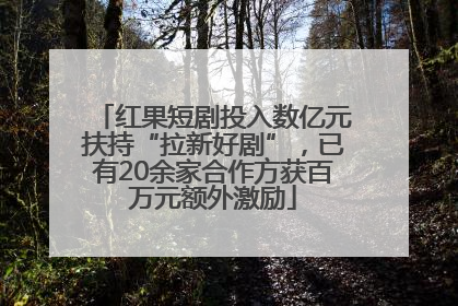 红果短剧投入数亿元扶持“拉新好剧”，已有20余家合作方获百万元额外激励