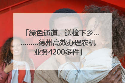 绿色通道、送检下乡…………德州高效办理农机业务4200多件