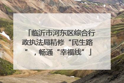 临沂市河东区综合行政执法局精修“民生路”，畅通“幸福线”