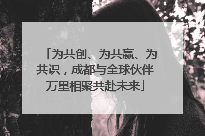 为共创、为共赢、为共识，成都与全球伙伴万里相聚共赴未来