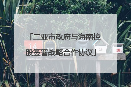 三亚市政府与海南控股签署战略合作协议