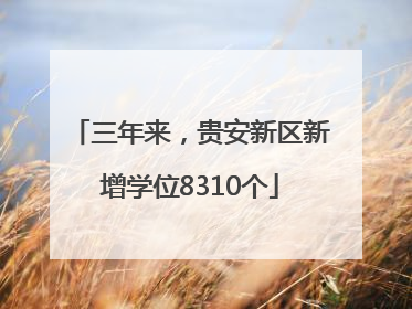 三年来，贵安新区新增学位8310个