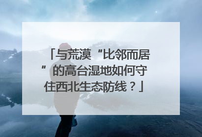 与荒漠“比邻而居”的高台湿地如何守住西北生态防线？