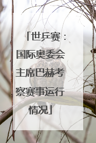 世乒赛：国际奥委会主席巴赫考察赛事运行情况