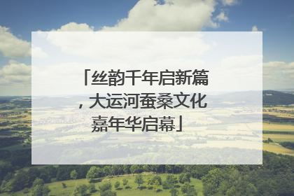 丝韵千年启新篇，大运河蚕桑文化嘉年华启幕