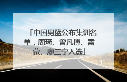 中国男篮公布集训名单，周琦、曾凡博、雷蒙、廖三宁入选