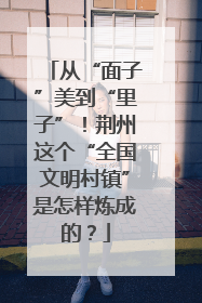 从“面子”美到“里子”！荆州这个“全国文明村镇”是怎样炼成的？