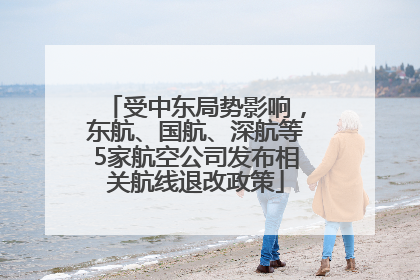 受中东局势影响，东航、国航、深航等5家航空公司发布相关航线退改政策