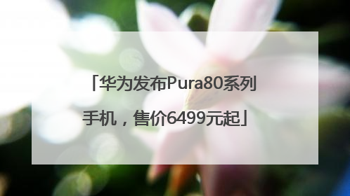华为发布Pura80系列手机，售价6499元起