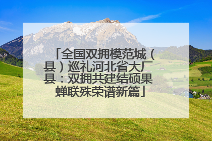 全国双拥模范城（县）巡礼河北省大厂县：双拥共建结硕果 蝉联殊荣谱新篇