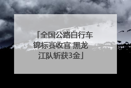 全国公路自行车锦标赛收官 黑龙江队斩获3金