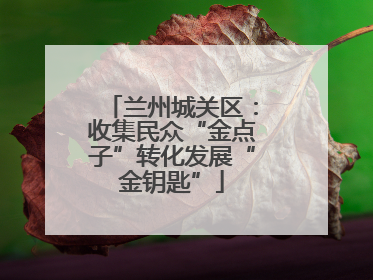 兰州城关区：收集民众“金点子”转化发展“金钥匙”