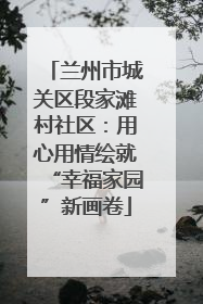 兰州市城关区段家滩村社区：用心用情绘就“幸福家园”新画卷