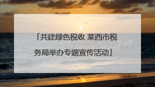 共建绿色税收 莱西市税务局举办专题宣传活动