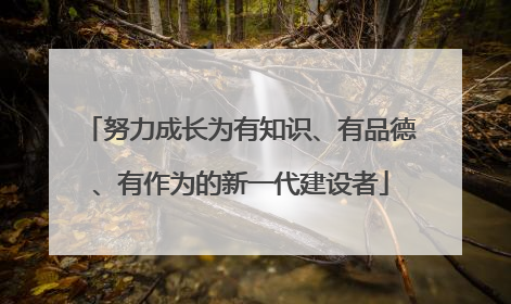 努力成长为有知识、有品德、有作为的新一代建设者
