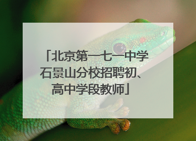 北京第一七一中学石景山分校招聘初、高中学段教师